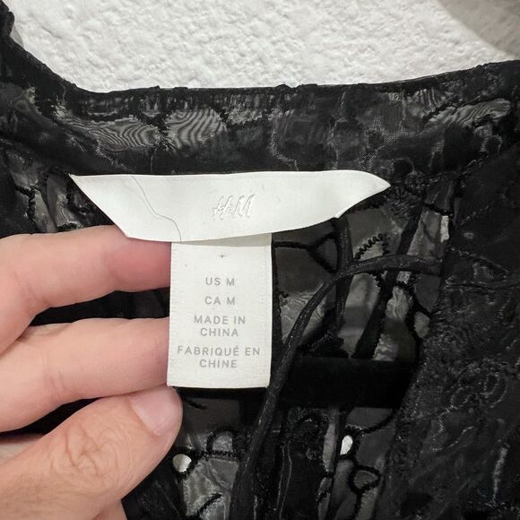 H&M HM Conscious Organza Kaftan DRESS Black BLOGGERS SOLD OUT STYLE Medium - Picture 6 of 11